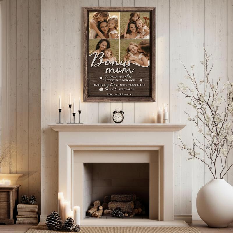 Meaningful Gift - Personalized Bonus Mom Photo Collage Canvas
