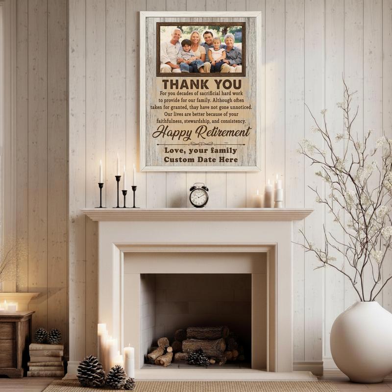 Rustic Farmhouse Canvas - Dad's Personalized Retirement Keepsake