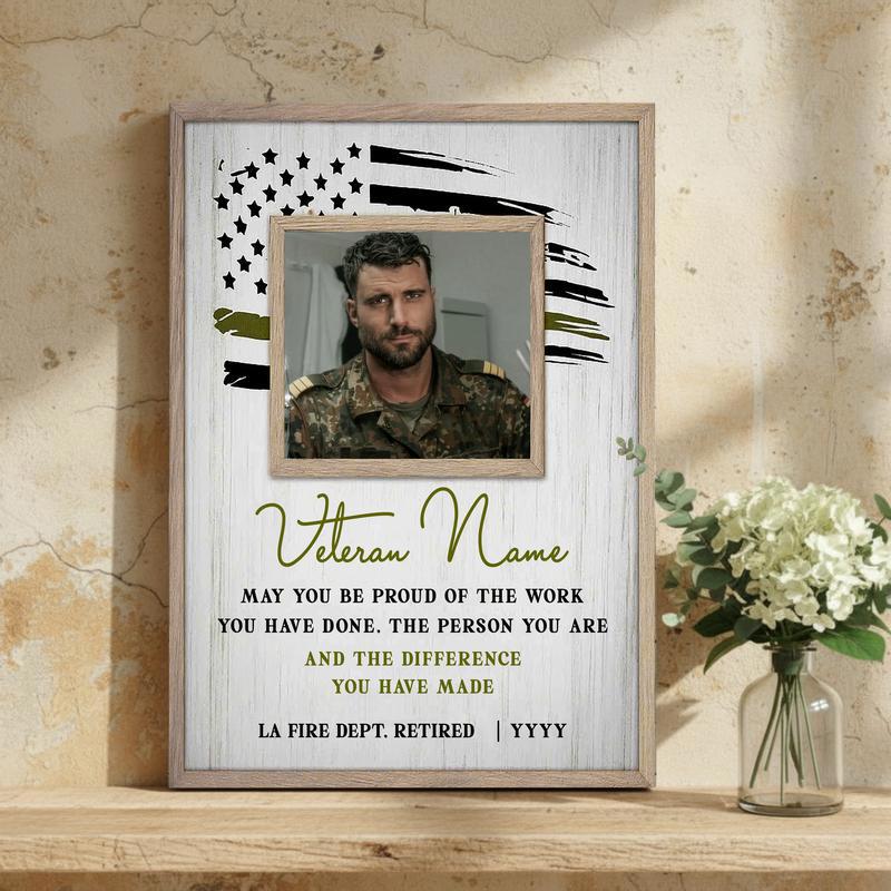 Army Veterans & Retired Men Gift - Military Retirement Canvas