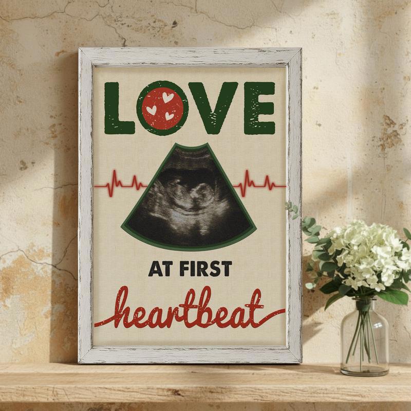 Baby Ultrasound Keepsake Canvas - Love At First Heartbeat Memory