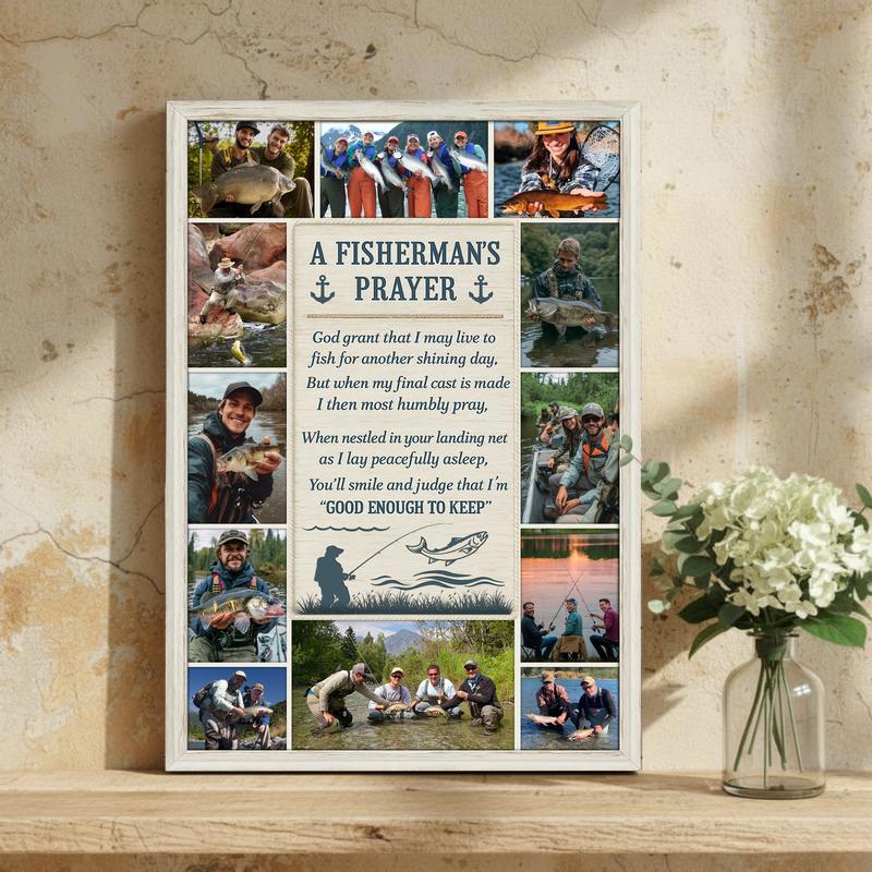 Capture Every Catch - Personalized Fishing Prayer Photo Art Canvas