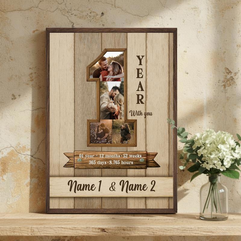 Celebrate One Year - Personalized Milestone Photo Gift Canvas