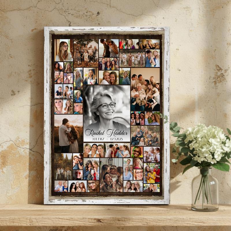 Celebration Of Life - Custom Mom Memorial Photo Collage Canvas