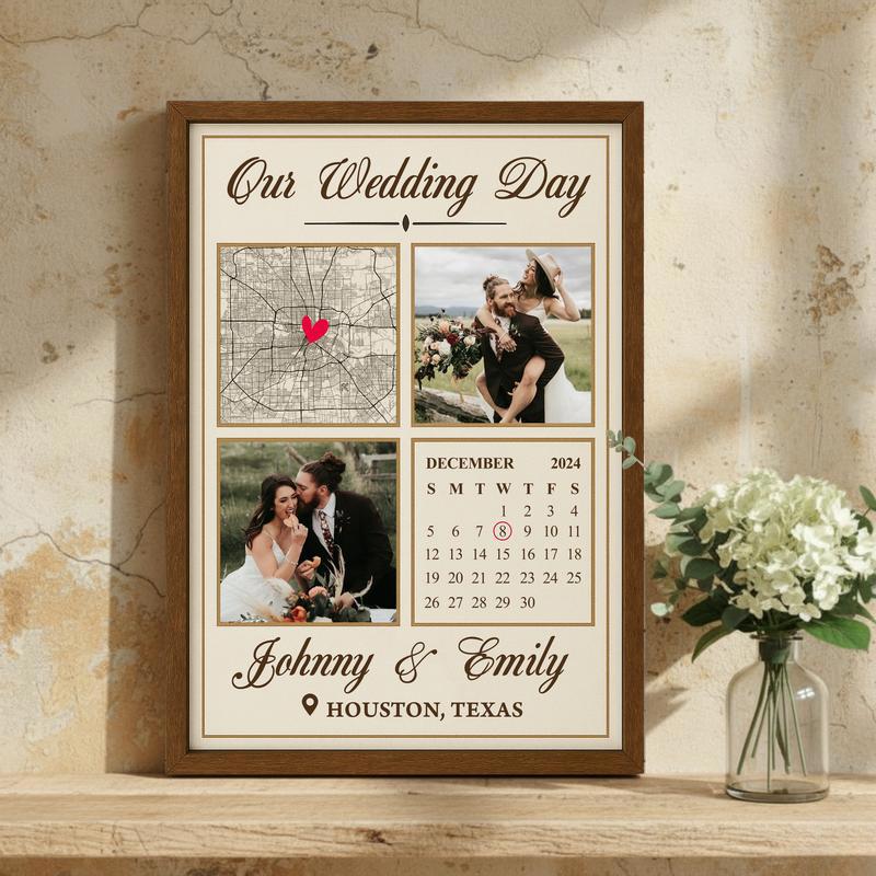 Date Of Forever Personalized Wedding Calendar Gift Canvas