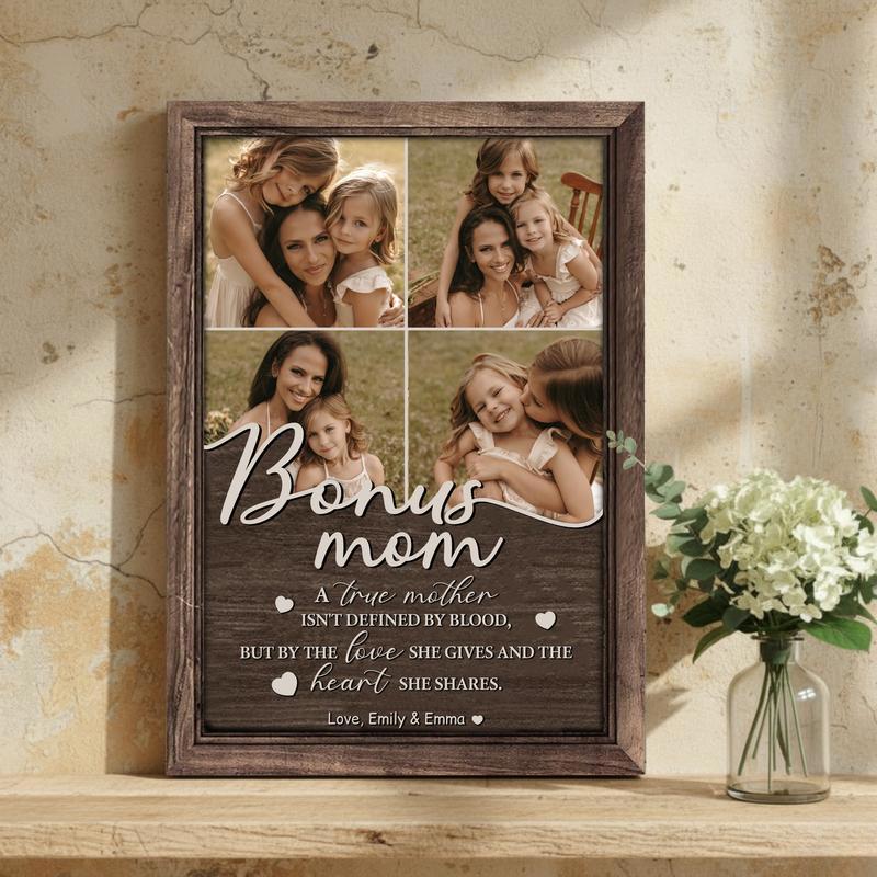Meaningful Gift - Personalized Bonus Mom Photo Collage Canvas