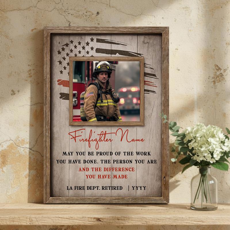 Retired Firemen & Chiefs Gift - Firefighter Retirement Canvas