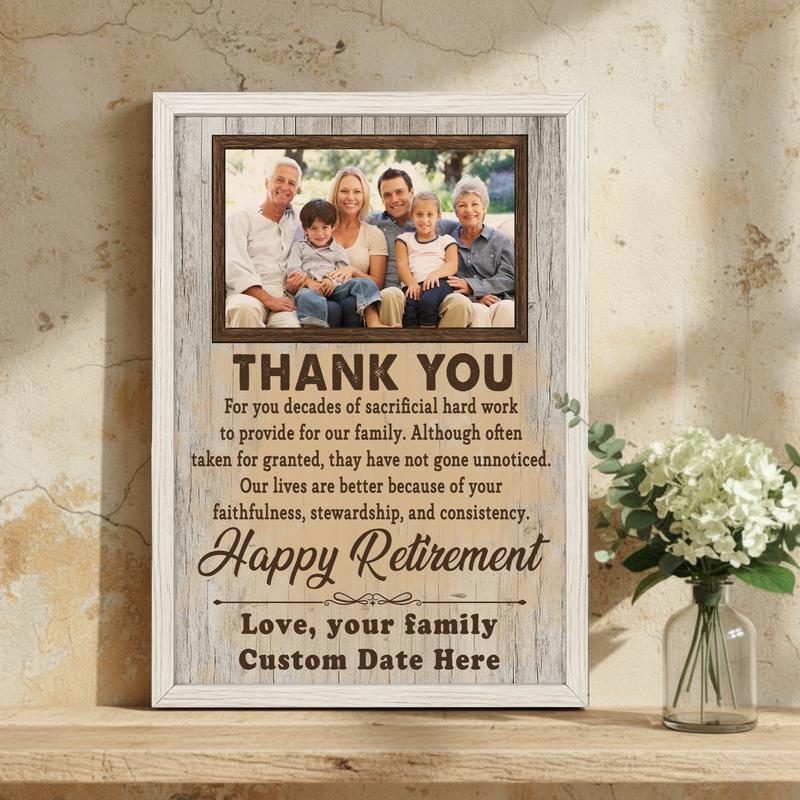 Rustic Farmhouse Canvas - Dad's Personalized Retirement Keepsake