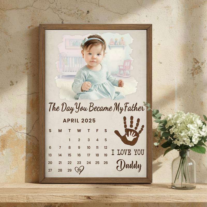 The Day You Became Daddy Personalized Canvas - First Father's Day
