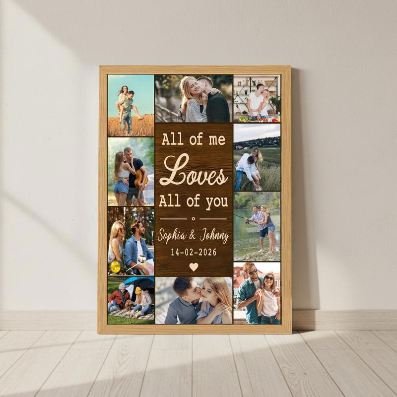 All Of Me Loves All Of You Custom Canvas - Valentine Keepsake - Personalize Wall Art