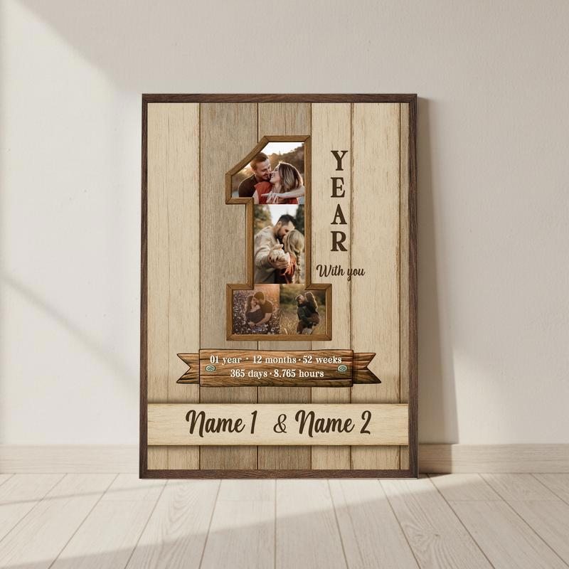 Celebrate One Year - Personalized Milestone Photo Gift Canvas - Personalize Wall Art