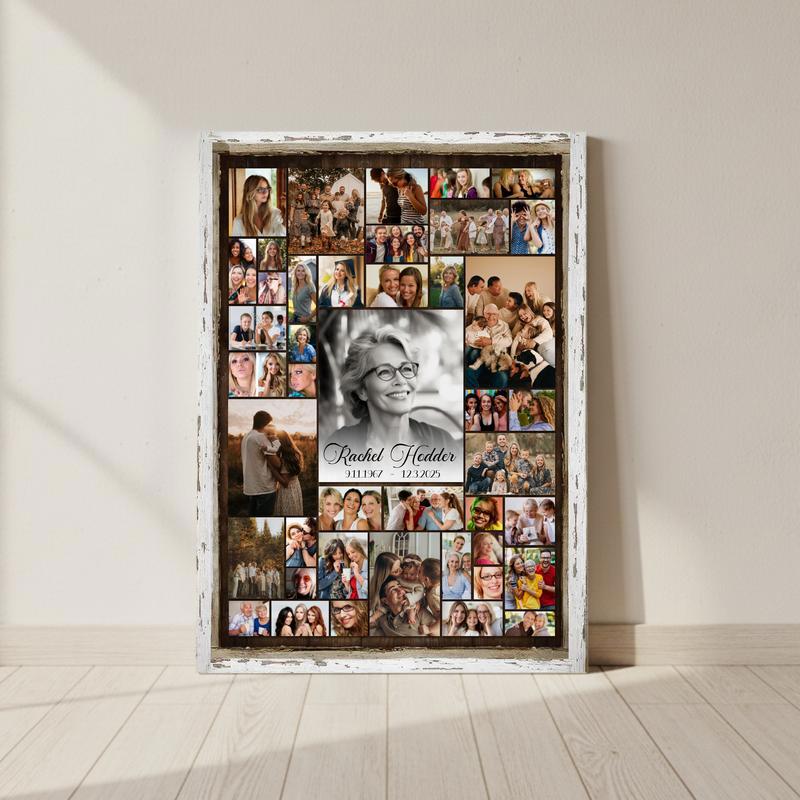 Celebration Of Life - Custom Mom Memorial Photo Collage Canvas - Personalize Wall Art