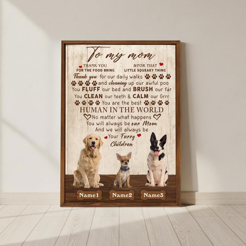 Custom Dog Mom Photo Canvas - Unique Mother's Day Gift - Personalize Wall Art