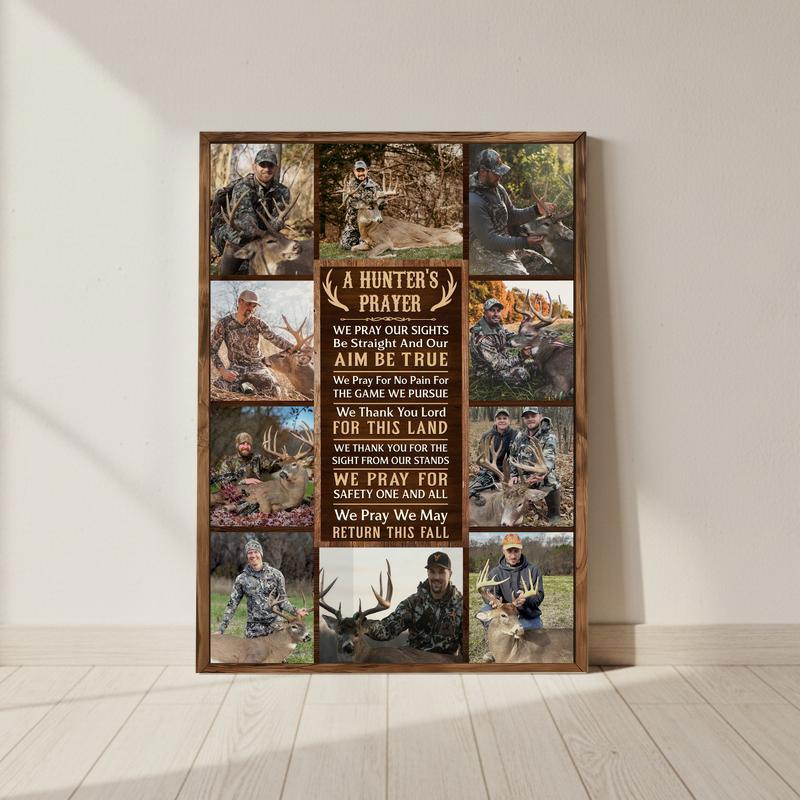 Custom Hunter’s Prayer Canvas - Photo Collage Art For Outdoorsmen - Personalize Wall Art