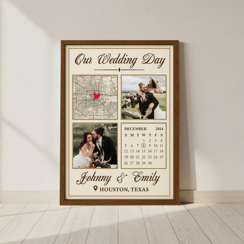 Date Of Forever Personalized Wedding Calendar Gift Canvas - Personalize Wall Art