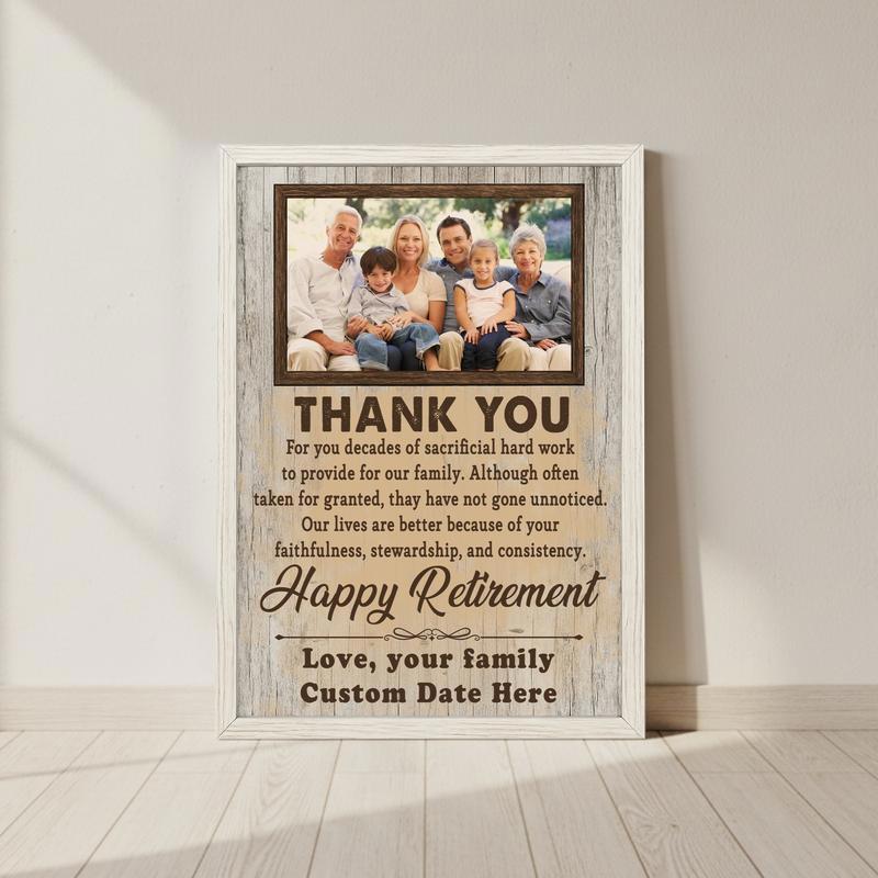 Rustic Farmhouse Canvas - Dad's Personalized Retirement Keepsake - Personalize Wall Art