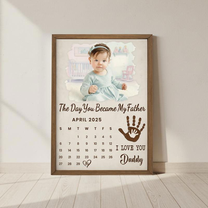 The Day You Became Daddy Personalized Canvas - First Father's Day