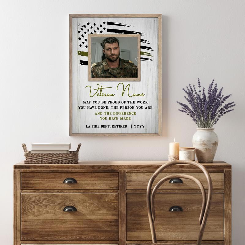 Army Veterans & Retired Men Gift - Military Retirement Canvas
