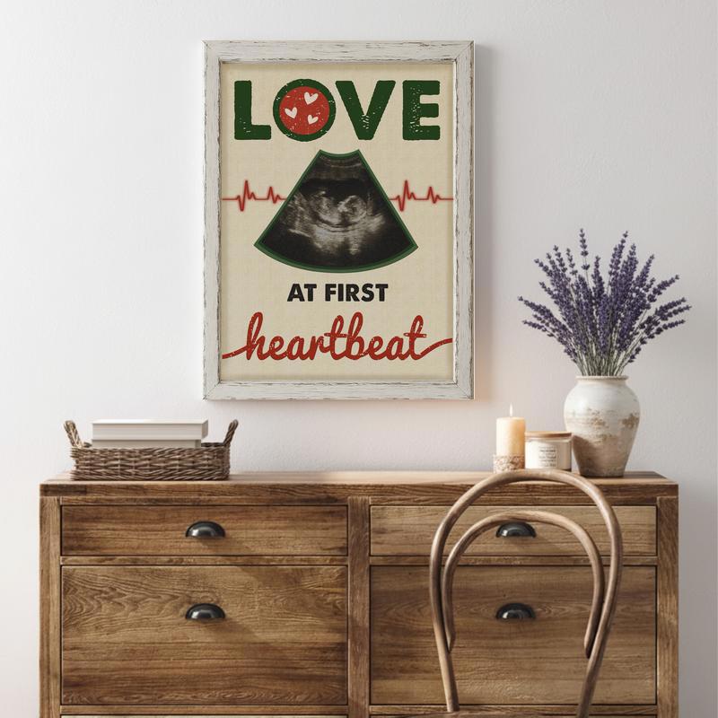 Baby Ultrasound Keepsake Canvas - Love At First Heartbeat Memory