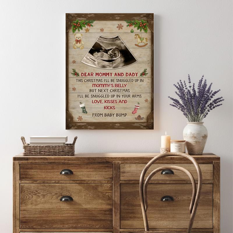 Baby's First Christmas Ultrasound Keepsake For New Parents Canvas