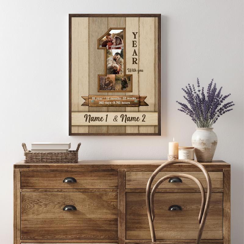 Celebrate One Year - Personalized Milestone Photo Gift Canvas