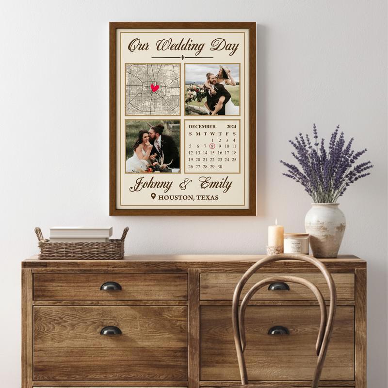 Date Of Forever Personalized Wedding Calendar Gift Canvas