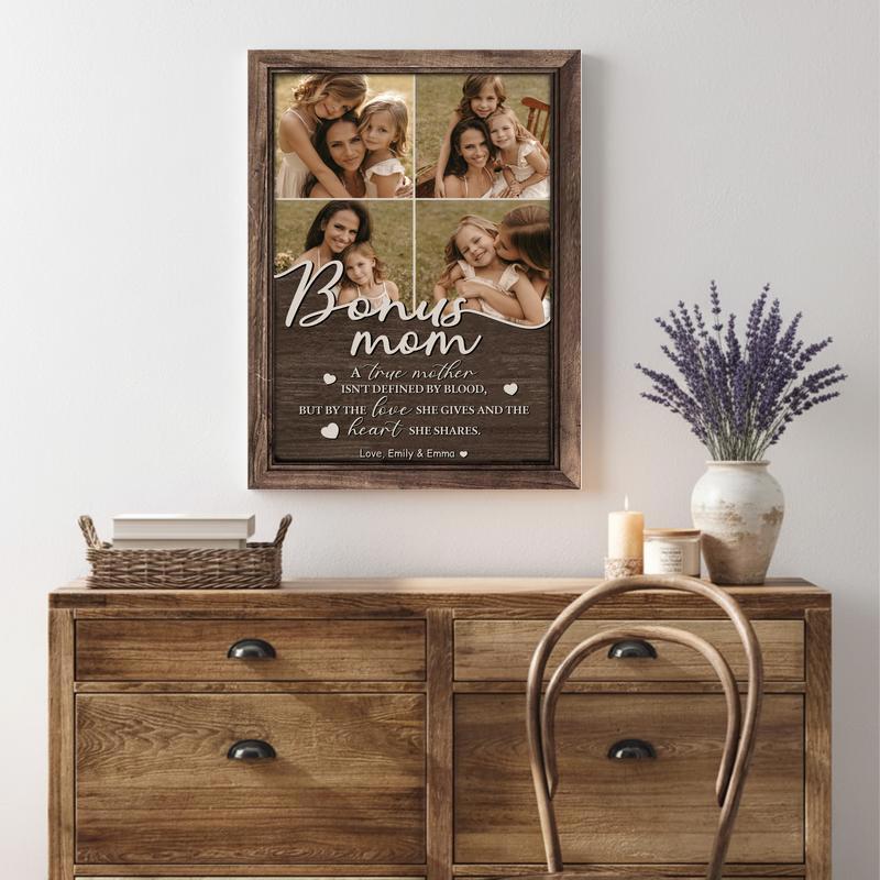 Meaningful Gift - Personalized Bonus Mom Photo Collage Canvas