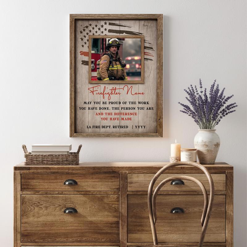 Retired Firemen & Chiefs Gift - Firefighter Retirement Canvas