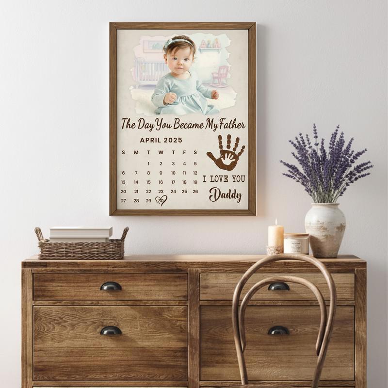 The Day You Became Daddy Personalized Canvas - First Father's Day