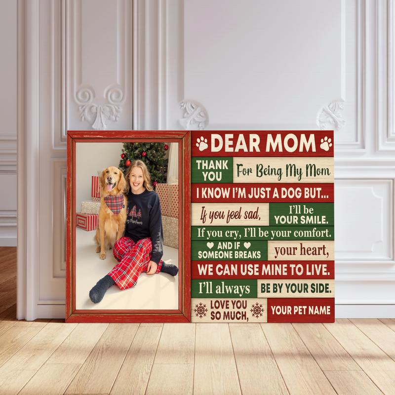 Cherish Your Dog Mom - Personalized Christmas Photo Canvas - Personalize Wall Art