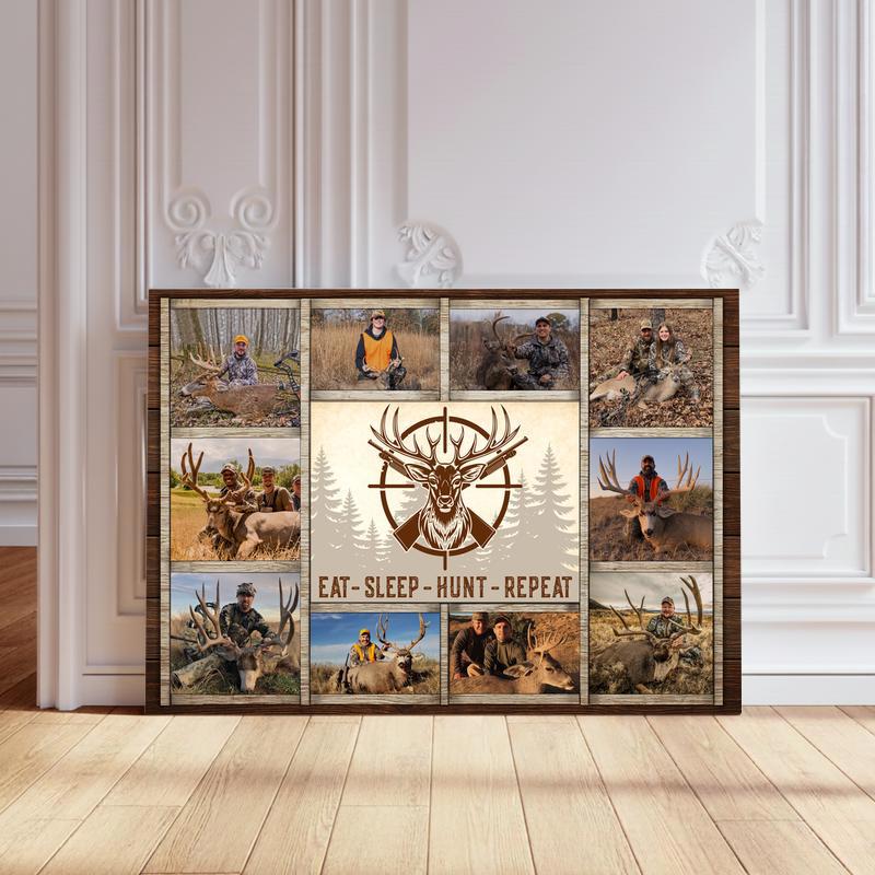 Custom Deer Hunting Photo Collage Canvas - Outdoorsman's Keepsake - Personalize Wall Art
