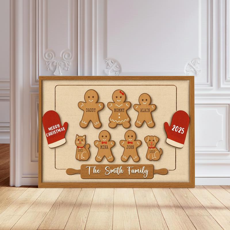 Grandma’s Perfect Batch Canvas - Custom Xmas Gingerbread Family - Personalize Wall Art