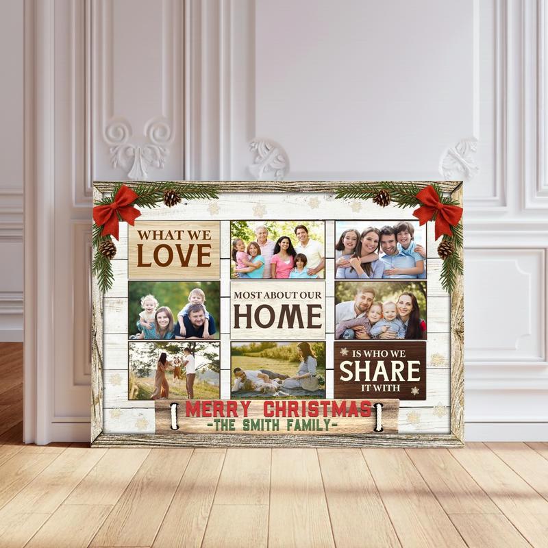 Heartfelt Christmas Gift - Custom Family Memories Photo Canvas - Personalize Wall Art