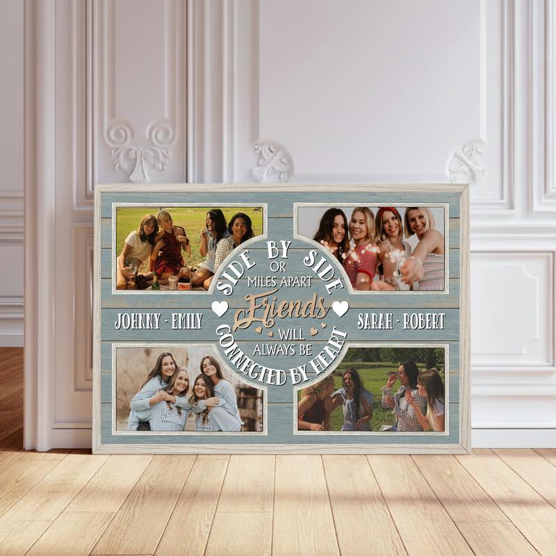 Heartfelt Gift For Bestie - Custom Best Friend Photo Canvas - Personalize Wall Art