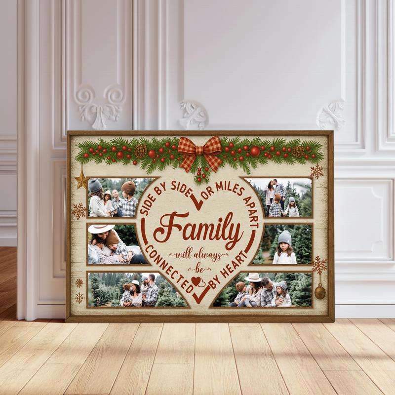 Long Distance Holiday Keepsake - Custom Family Christmas Canvas - Personalize Wall Art