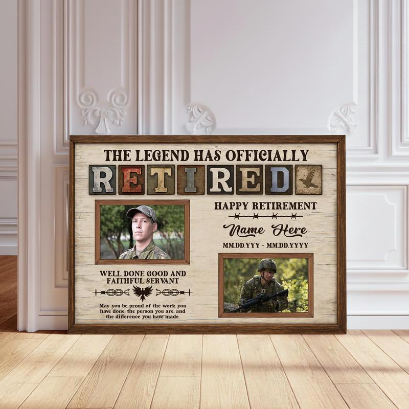 Meaningful Gift For Veterans - Custom Military Retirement Canvas - Personalize Wall Art