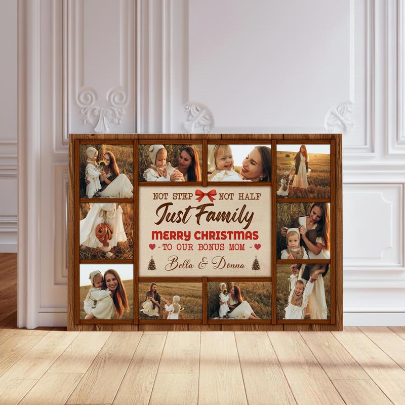 Mother’s Day Gift For Bonus Mom - Custom Photo Collage Canvas - Personalize Wall Art