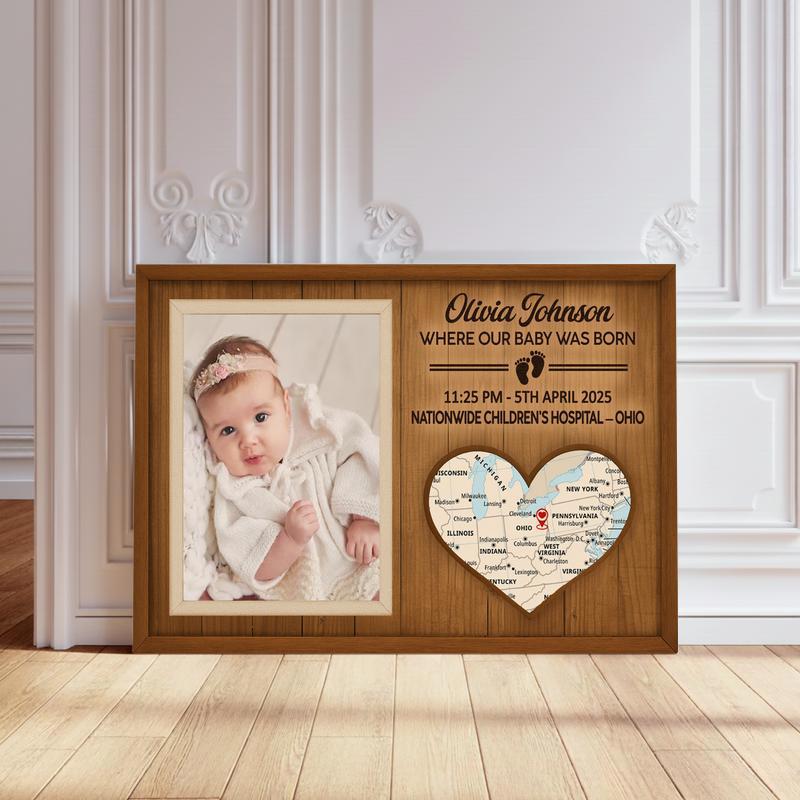 Newborn Star Map Canvas - Personalized Birth Location Keepsake - Personalize Wall Art