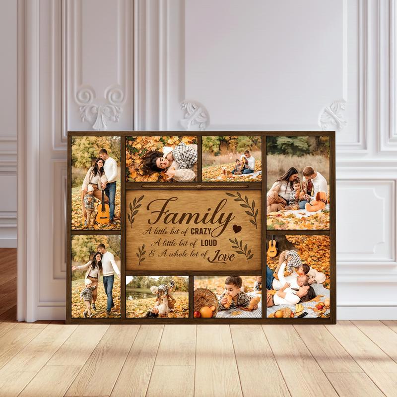 Our Story Home - Personalized Rustic Quote Photo Collage Canvas - Personalize Wall Art