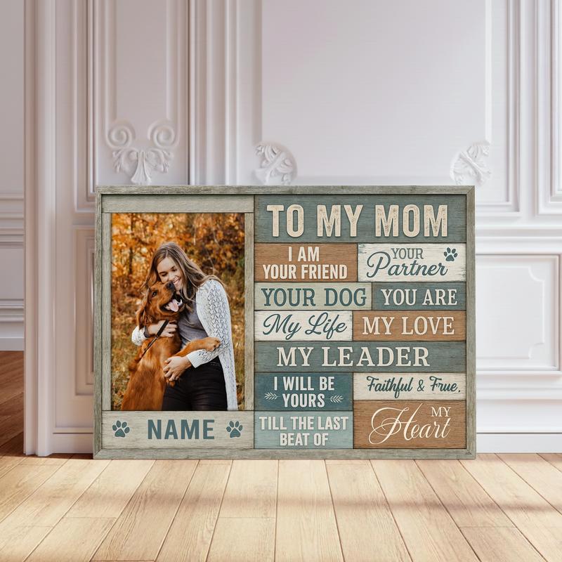Personalized Pet Portrait - Unique Dog Mom Mother's Day Canvas - Personalize Wall Art
