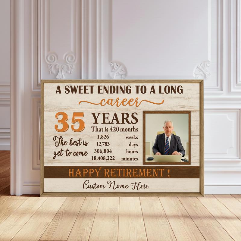 Retirement Keepsake Canvas - Personalized Photo Career Wall Art - Personalize Wall Art