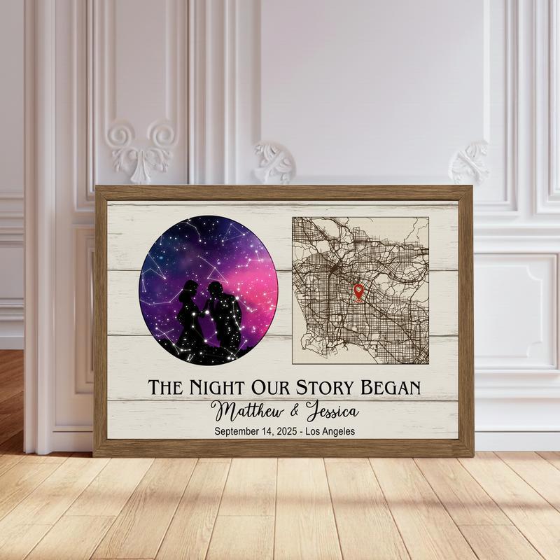 Star Map Canvas - Personalized Constellation Anniversary Gift - Personalize Wall Art