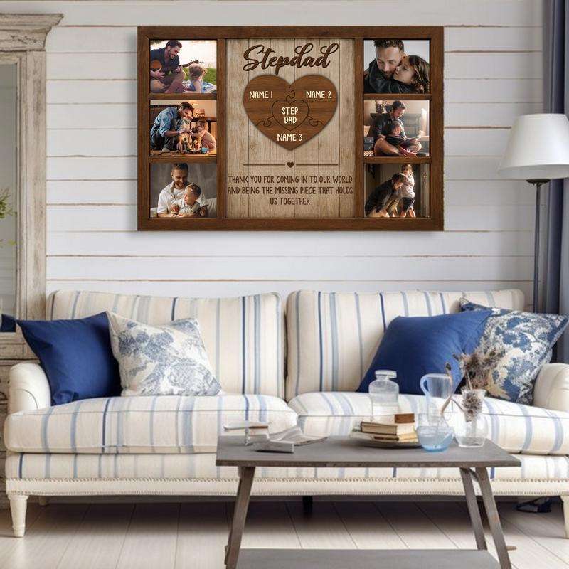 Bonus Dad Love - Personalized Kids Name Puzzle Canvas