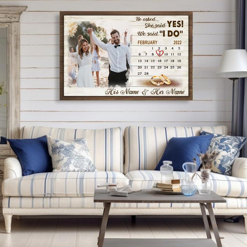 Capture The Moment Personalized Engagement Photo & Date Canvas