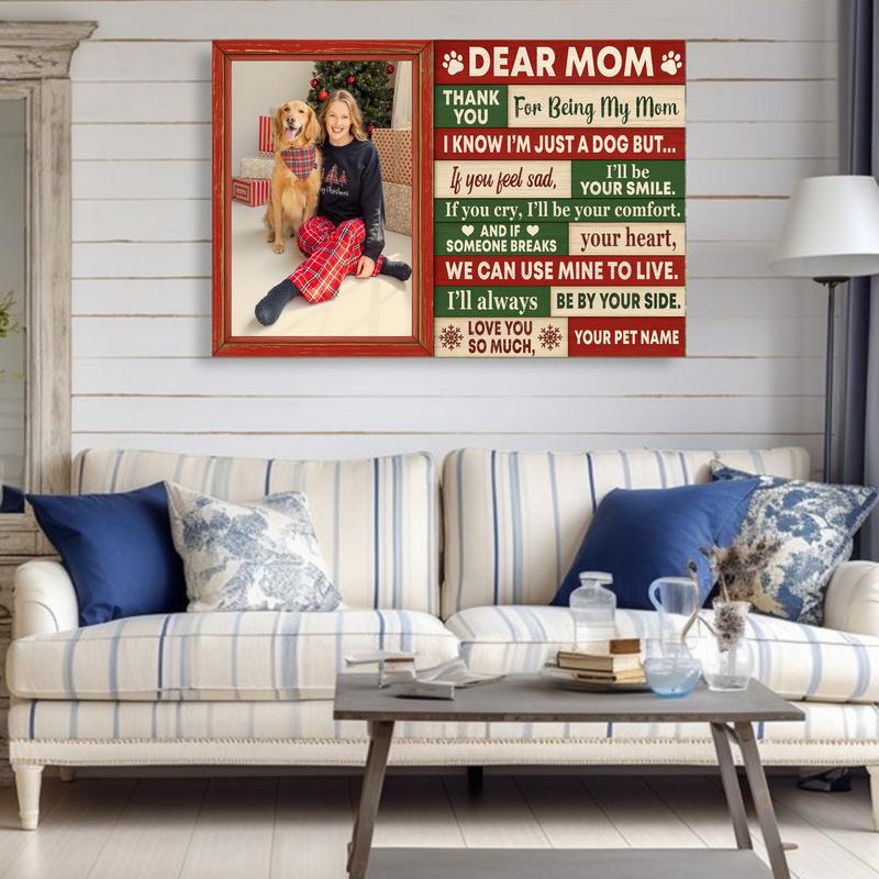 Cherish Your Dog Mom - Personalized Christmas Photo Canvas
