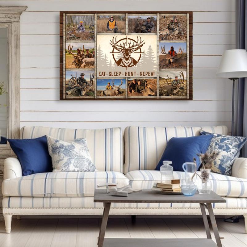 Custom Deer Hunting Photo Collage Canvas - Outdoorsman's Keepsake