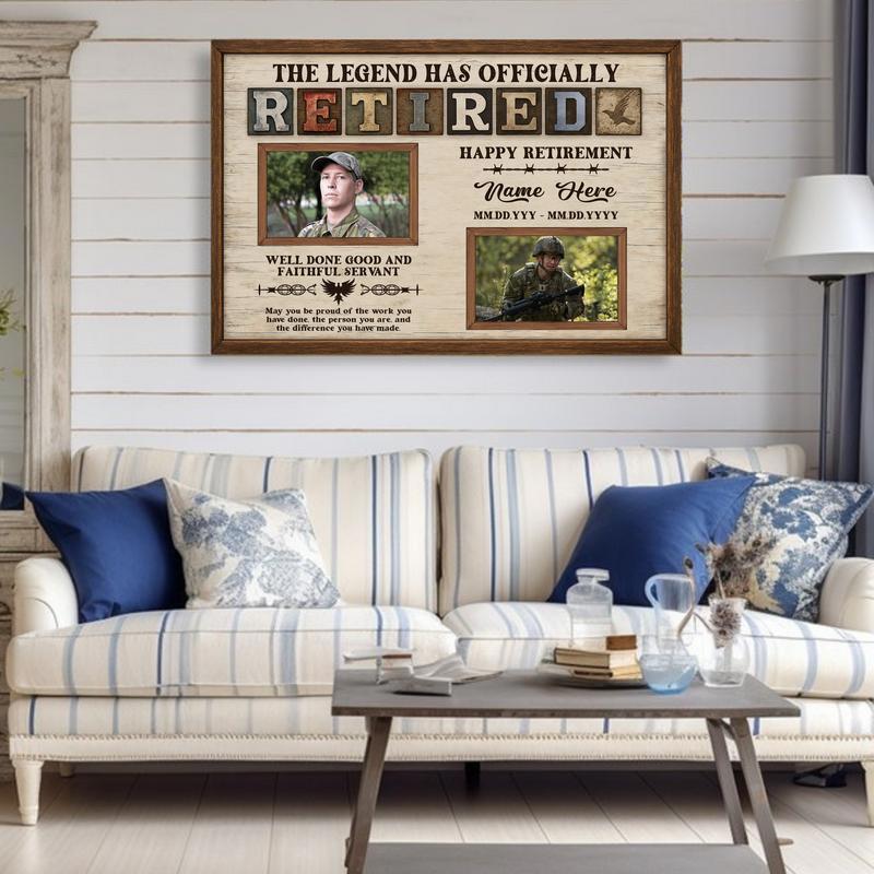 Meaningful Gift For Veterans - Custom Military Retirement Canvas