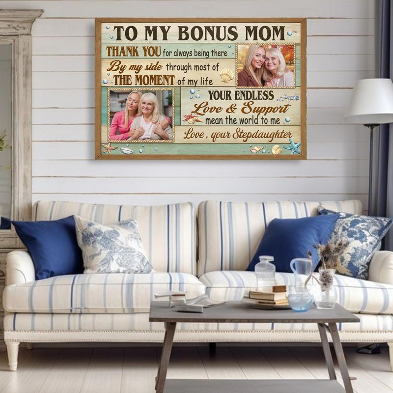 Mother's Day Bonus Mom Gift - Personalized Rustic Farmhouse Canvas
