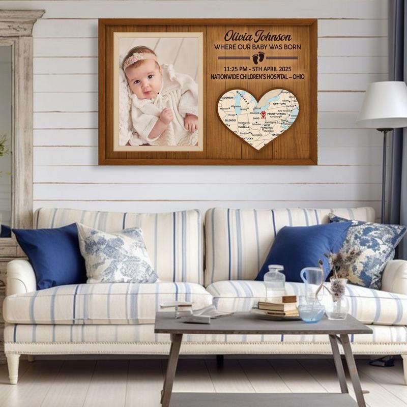Newborn Star Map Canvas - Personalized Birth Location Keepsake