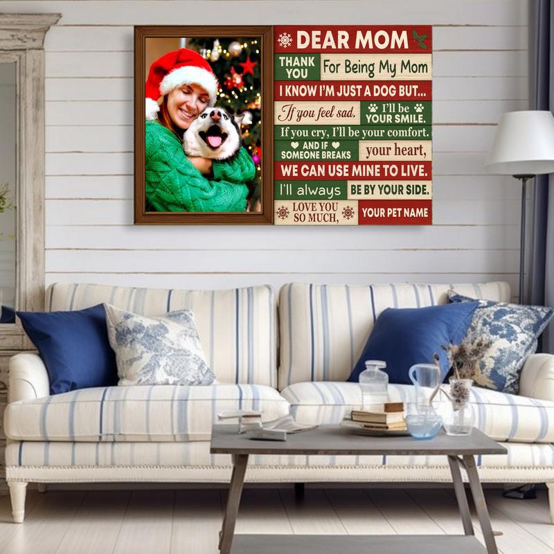 Personalized Photo Keepsake - Dog Mom Christmas Art Canvas