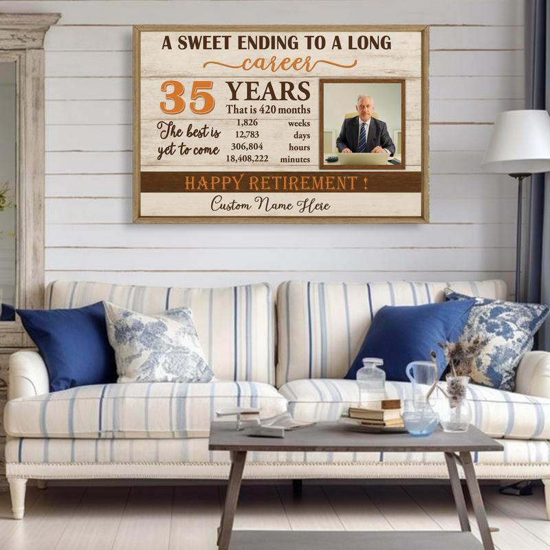 Retirement Keepsake Canvas - Personalized Photo Career Wall Art